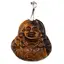 Pandantiv Ochi de tigru figurina gravata Buddha vesel, 38mm