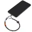 Accesoriu pentru telefon Obsidian auriu, cristale 7 chakre si labuta gravata