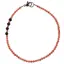 Bratara Coral roz sfere fatetate 2mm si Turmalina neagra sfere fatetate 3mm