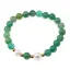 Bratara pe elastic Perle de cultura, bumbi aurii si Aventurin sfere 8mm