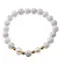 Bratara pe elastic Perle de cultura, bumbi aurii si Howlit sfere 8mm
