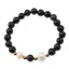 Bratara pe elastic Perle de cultura, bumbi aurii si Obsidian auriu sfere 8mm