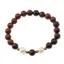 Bratara pe elastic Perle de cultura, bumbi aurii si Obsidian mahon sfere 8mm