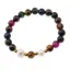 Bratara pe elastic Perle de cultura, bumbi aurii si Ochi de tigru colorat sfere 8mm