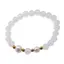 Bratara pe elastic Perle de cultura, bumbi aurii si Opalit sfere 8mm