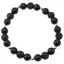 Bratara pentru barbati Obsidian auriu, Roca vulcanica sfere 8mm si elemente argintii pe elastic