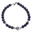 Bratara Lapis lazuli sfere 6mm cu Ochi protector si bumbi inox argintiu