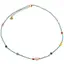 Colier Turcoaz sfere microfatetate 2mm si mix cristale cu inox auriu
