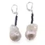 Cercei cu agatatoare Perle de cultura Baroque si Safir discuri fatetate 3mm cu Argint 925