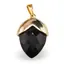 Pandantiv ghinda fatetata din Obsidian cu montura aurie, 27mm