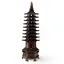 Statueta pagoda cu 9 nivele din metal culoare cupru, 18cm