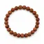 Bratara goldstone cu sfere mate de 8 mm, elastic, lungime 19 cm – produs pe fundal alb