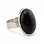 Inel reglabil Onix oval cu montura din inox, 22mm – produs pe fundal alb