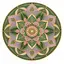 Sticker decorativ din PVC cu mandala circulara, patrat, 5 x 5 cm, fundal alb