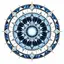 Sticker decorativ din PVC cu mandala, patrat, 5 x 5 cm, fundal alb