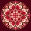 Sticker decorativ din PVC cu mandala pentru dragoste, patrat, 5 x 5 cm, fundal colorat