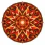 Sticker decorativ din PVC, mandala pentru curaj, patrat, 5 x 5 cm, fundal alb