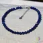 Bratara lapis lazuli sfere fatetate 5mm cu argint 925