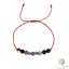 Bratara 7 cristale protectie 6mm snur rosu cu nod si argint 925
