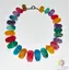 Colier agat multicolor pietre ovale 50cm
