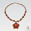 Colier goldstone maro cu floare gravata