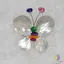 Brosa fluture sidef alb si colorat 48mm