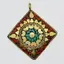 Pandantiv tibetan cu alama si pietre semipretioase M211