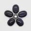 Brosa floare cu goldstone albastru 48mm