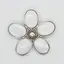 Brosa floare cu sidef alb 48mm