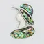 Brosa / Pandantiv femeie cu palarie sidef si abalone 55mm M2