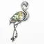 Brosa / Pandantiv flamingo scoica abalone 84mm