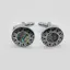 Butoni rotunzi din scoica abalone 18mm + cutie neagra