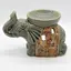 Vas aromaterapie din ceramica, elefant cu trompa ridicata - gri