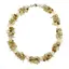 Colier handmade cu citrin, sticla si elemente metalice