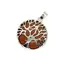 Pandantiv goldstone maro rotund cu montura pomul vietii 27mm
