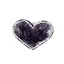 Pandantiv inima ametist druzy si marcasite - 40mm