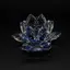 Floare de lotus Albastra din cristal de sticla - 8cm