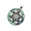 Pandantiv rotund scoica abalone cu montura stea