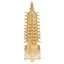 Statueta Feng Shui Pagoda cu 9 niveluri din metal, aurie - 13cm