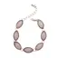 Bratara cuart roz cu montura din metal, oval - model 2