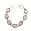 Bratara cuart roz cu montura din metal, oval - model 3