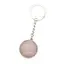 Breloc cuart roz piatra rotunda cu montura 32mm