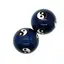 Set 2 bile pentru relaxare cu Yin Yang - Albastre, 42mm