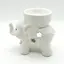 Vas aromaterapie din ceramica, elefant mic cu trompa ridicata - alb