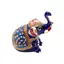 Statueta Elefant stand jos, metal emailat, albastru - 8cm