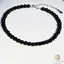 Bratara turmalina neagra sfere 4mm cu argint 925