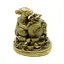 Statueta Feng Shui Bivol auriu cu monede si broasca raioasa - 7 cm