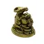 Statueta Feng Shui Bivol auriu cu pepita si broasca raioasa - 4,8 cm