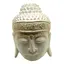 Statueta Feng Shui Cap Buddha din lemn, pentru perete, alb - 30cm