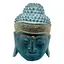 Statueta Feng Shui Cap Buddha din lemn, pentru perete, turcoaz - 30cm